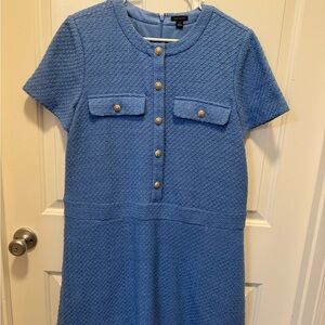 Ann Taylor Blue Textured Dress like new!
